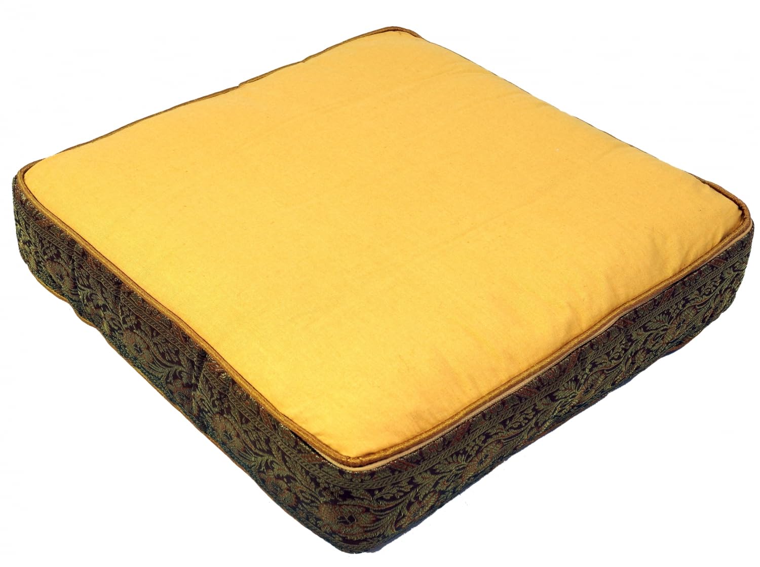 GURU SHOP Orientalisches Patchwork Kissen 40 cm, Sitzkissen, Gold