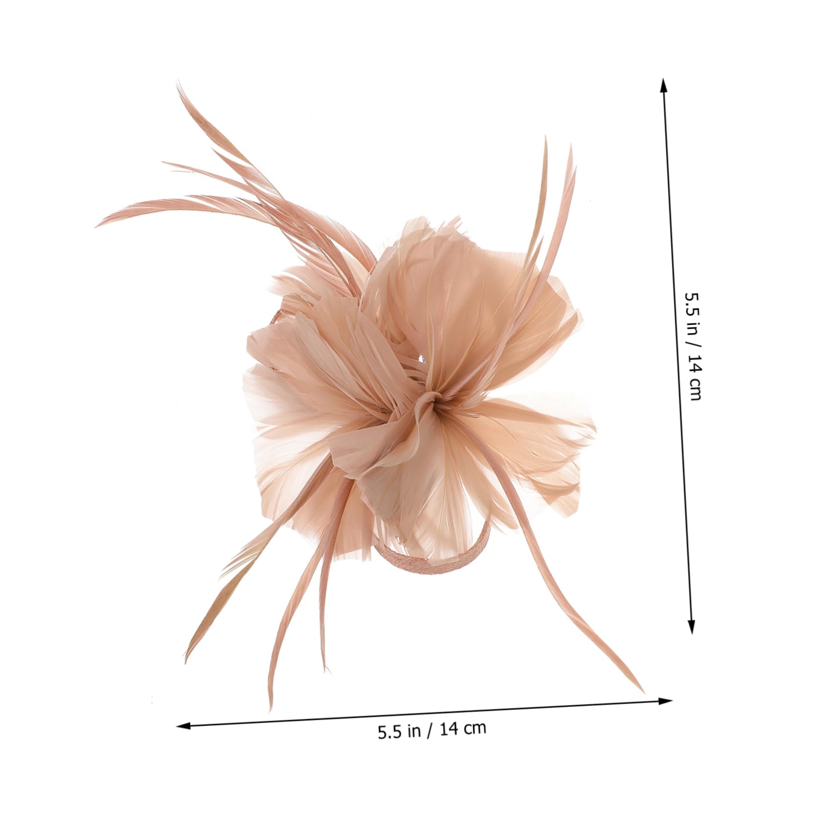 Pince à Cheveux Plume et Lin Kaki, 1 Pièce, Élégante