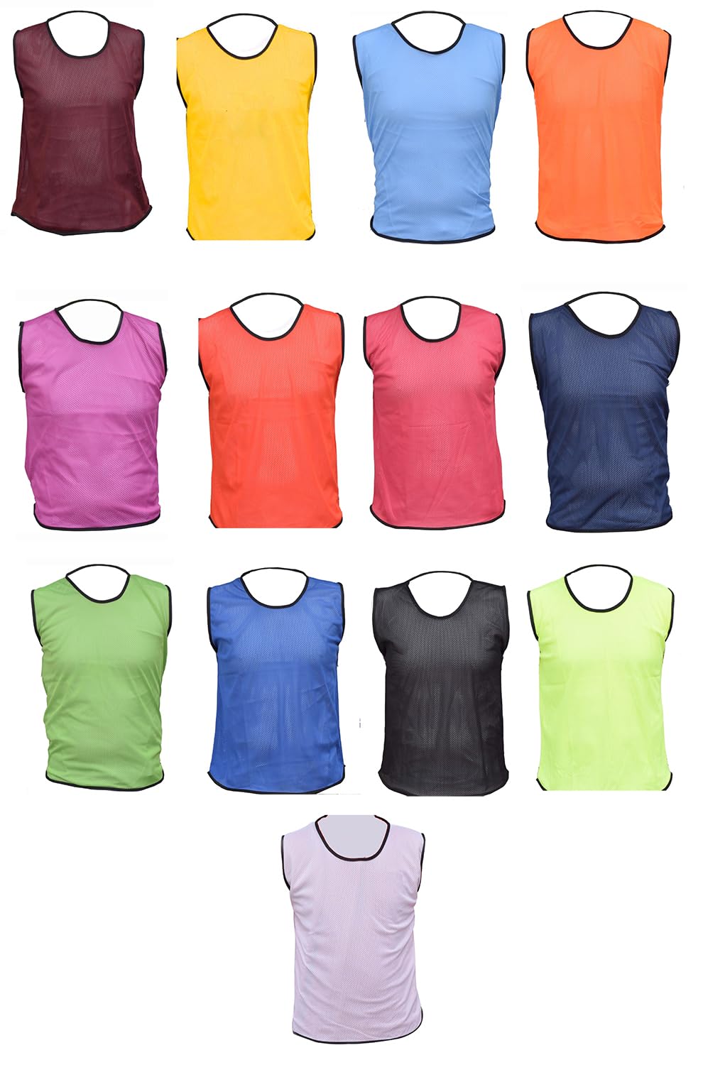 PROSTYLE SPORTS 15 Football Training Bibs Football Netball Rugby Hockey Cricket (Amber, Junior Boys (U 14's))