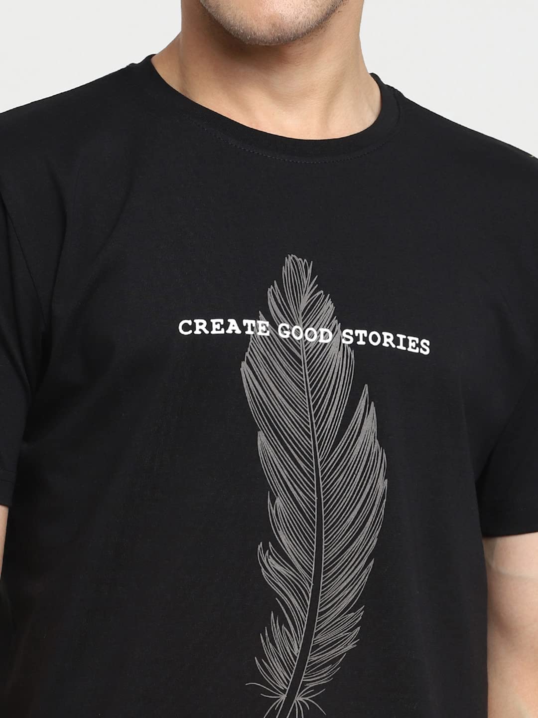 Bewakoof T-Shirt da Uomo con Stampa Grafica Regular Fit Mezza Manica Girocollo in Cotone