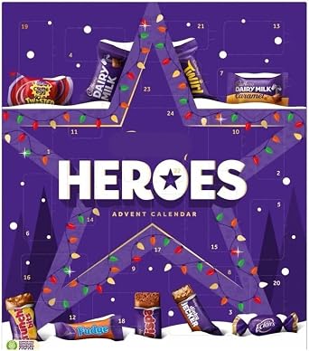 Christmas Advent Calendar 2024 - Heroes Chocolate Christmas Advent Calendar 230g   Assorted Advent Chocolates   Adult and Kids Advent