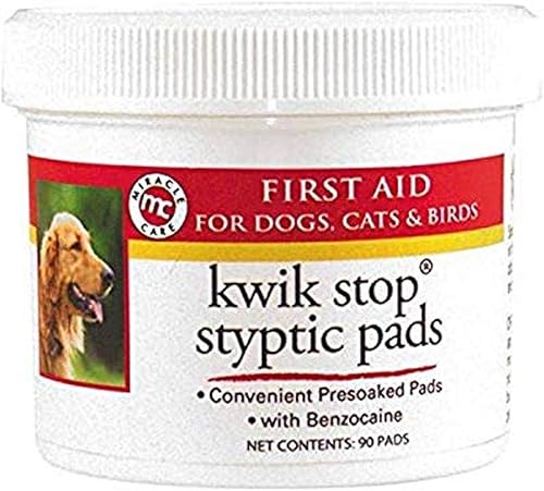 Miracle Care Kwik Stop Styptic Powder for Dogs Cats and Birds Fast-Acting Gel Swabs Pads and Blood Stop Powder for Pets Quick Stop Bleeding Powder