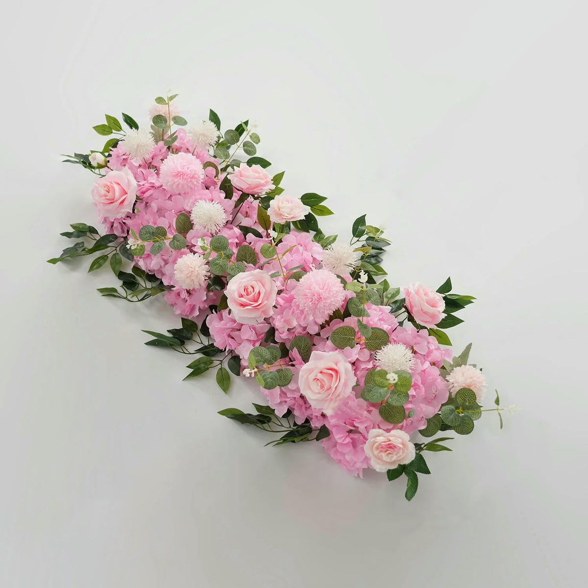 Ayhtud Pink-100Cm 100/50 Artificial Rose & Peony Wedding Arch Flowers Garland Table Centerpiece For Party Engagement Ceremony Backdrop-1