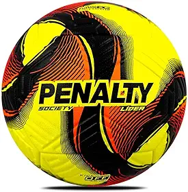 Bola de Futebol Society Penalty Líder XXV Amarela, Laranja e Preta