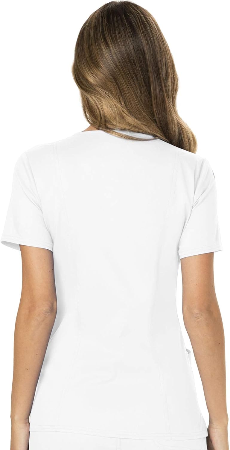 Cherokee Scrub Set For Women, Modern Classic Fit Mock Wrap Top WW610 With Mid Rise, Straight Leg Pant WW110 - Image 3