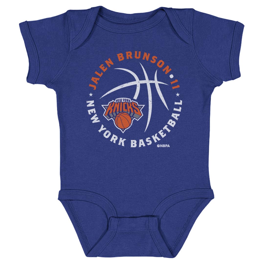 Jalen Brunson New York Knicks One-Piece Infant Bodysuit - Jalen Brunson New York Knicks Player Ball WHT (Royal Blue, 12M)