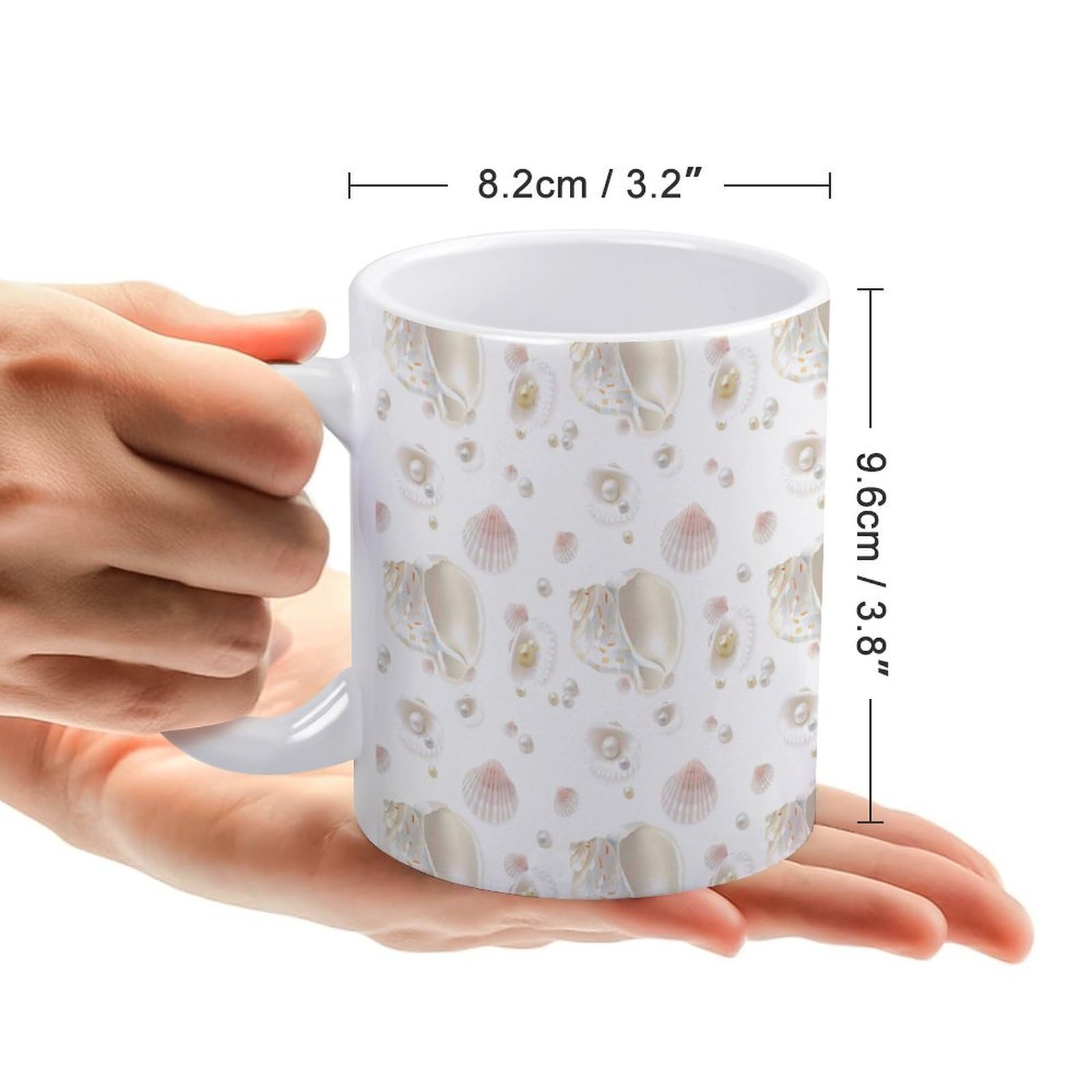 Amazon.co.jp: マグカップ 真珠 貝殻 コーヒーカップ 330ml 両面 