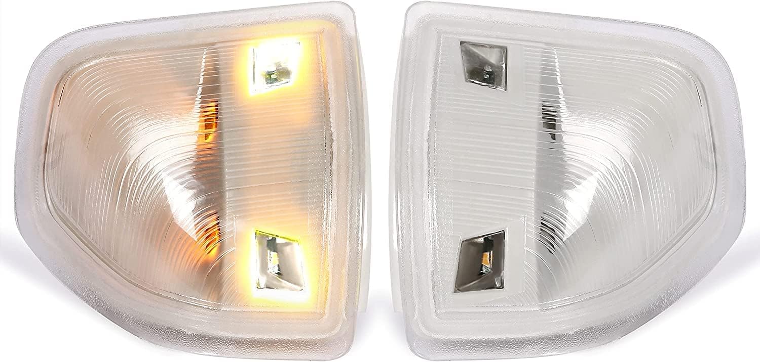 HECASA Turn Signal Lights Compatible with 2010-2018 Dodge Ram 1500 2500 3500 4500 5500 Truck with Tow Mirrors Replacement for 68302828AA 68302829AA Front LED Side Mirror Lamps Amber Clear Lens