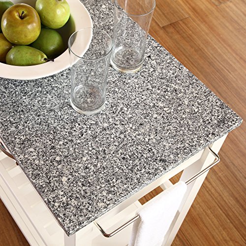 Crosley Furniture Portable Kitchen Cart With Solid Grey Granite Top - White #TOP6