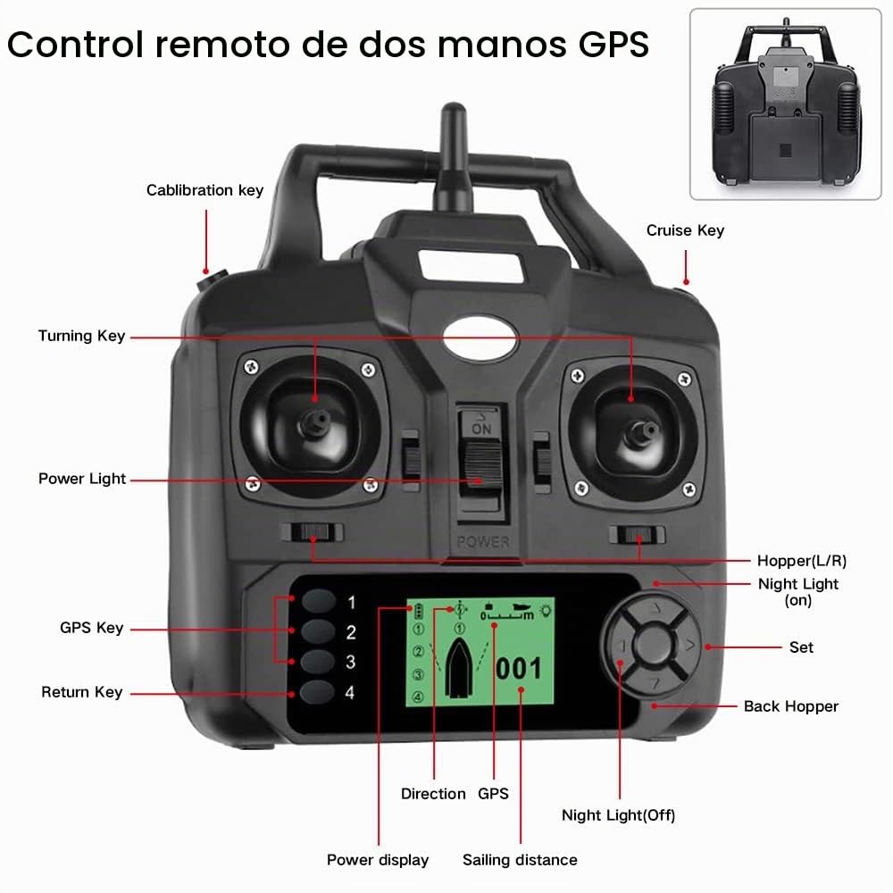 12000mah 500M GPS Barco cebador Cebo de Pesca, 3 bahías de catapulta. Barcos cebadores para la Pesca de la Carpa con GPS, 16 Puntos de Memoria, devolución de una Llave.
