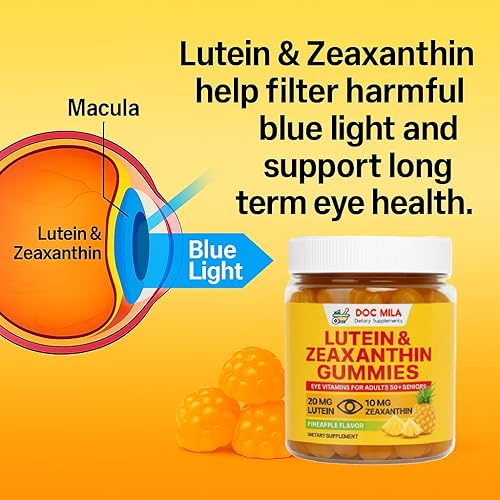 Miniatura 3 de Gomitas de luteína y zeaxantina - Vitaminas oculares para adultos mayores de 50 años - Suplementos de salud ocular para más de 50 adultos - Luteina
