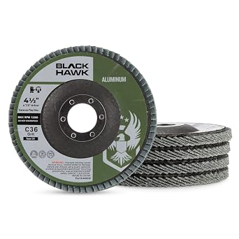 BHA Calcium Coated Flap Discs for Aluminum Type 27, 4.5" x 7/8" - 5 Pack 60 Grit
