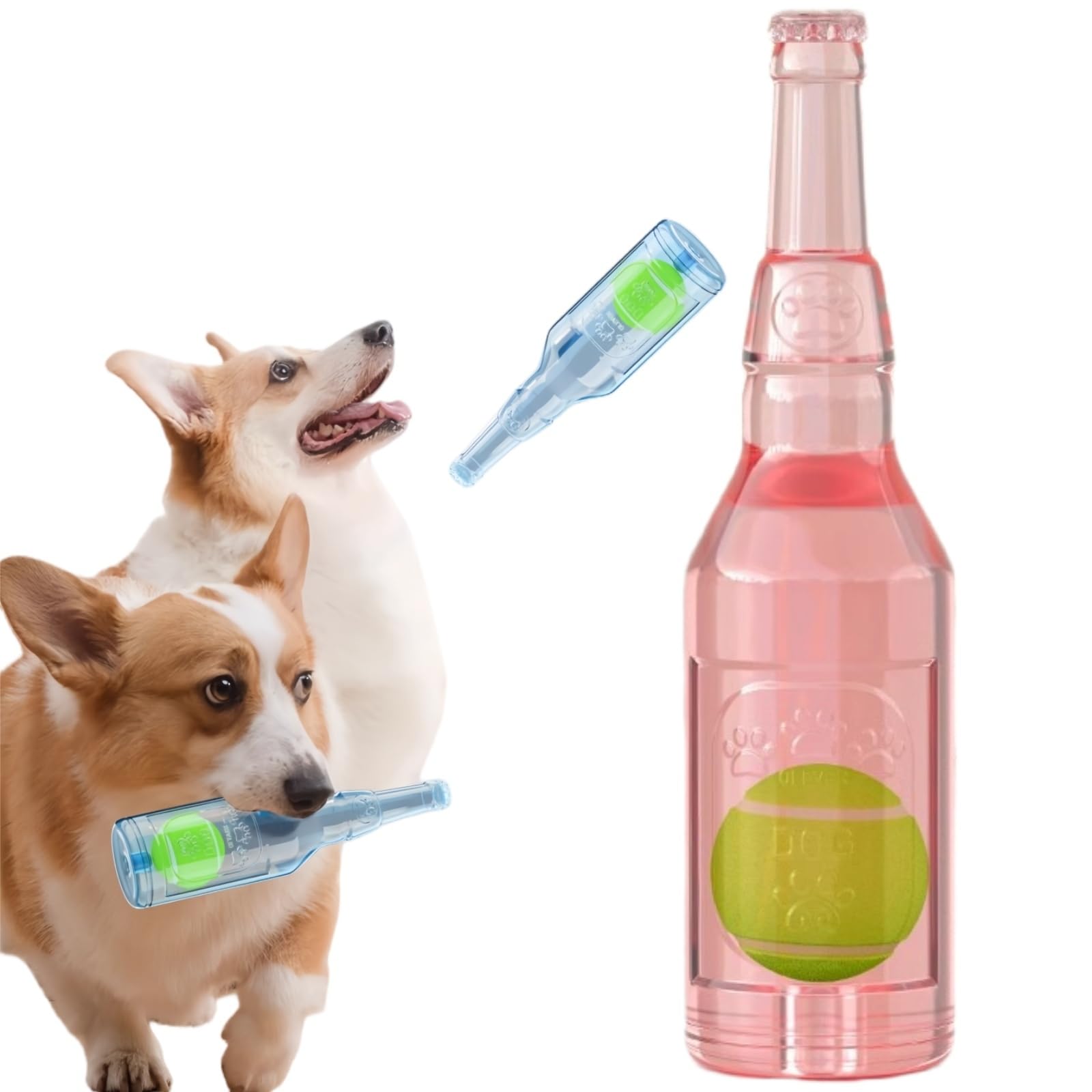 Pet Chew Beer Bottle with Tennis Ball, 2025 Upgraded Ball in Bottle Dog Toy, Indestructible Dog Ball in Bottle Suitable for Small and medium dogs (Red) — image 1
