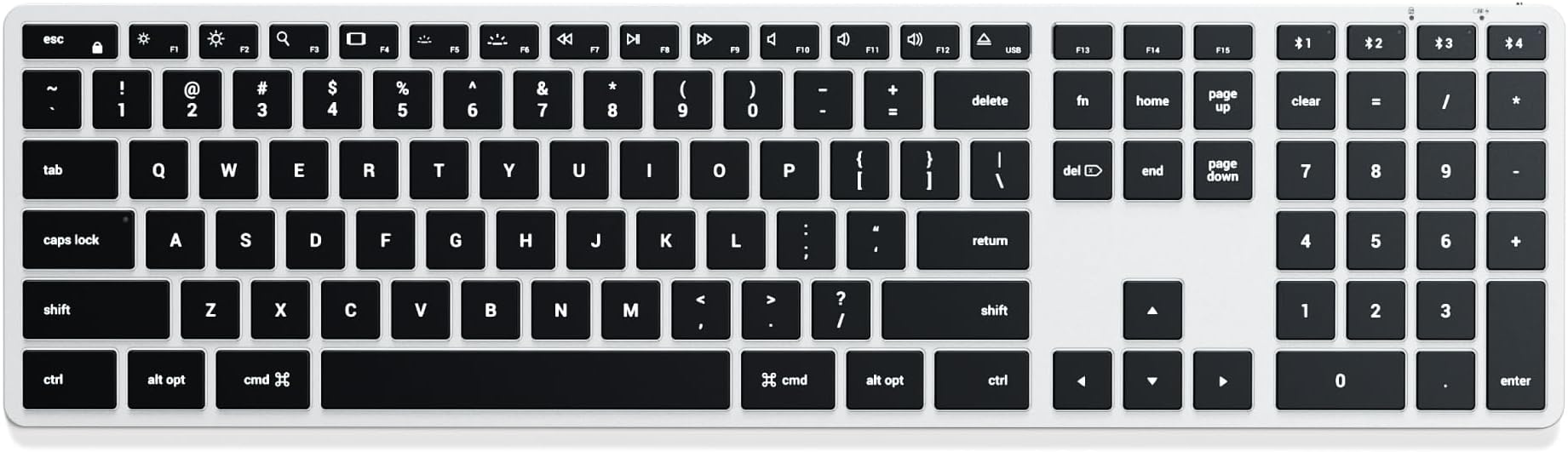 Satechi Slim X3 Bluetooth Backlit Keyboard Multi-Pair (Silver) (3 Zones) (Compatible with iMac, MacBook, iPad and More 2012 and Later Mac Devices)