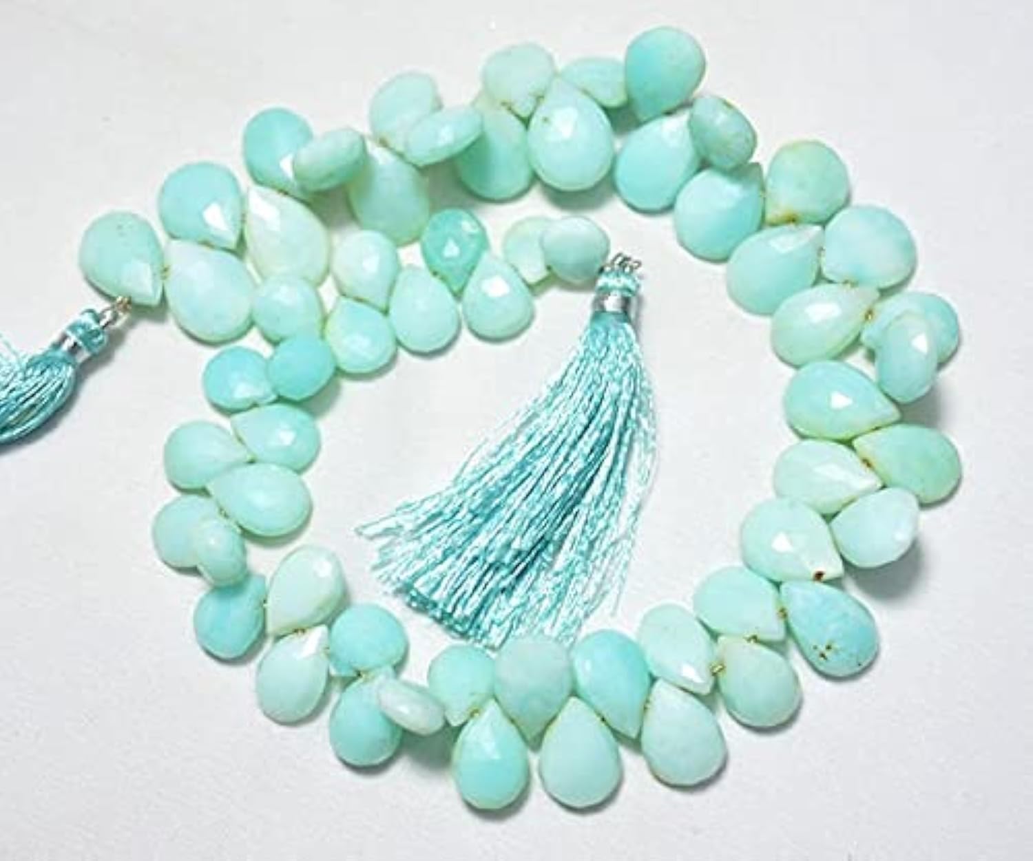 Fil opale bleue du Pérou LKBEADS, perles en poire facettée pour offrir un bijou fait main unique