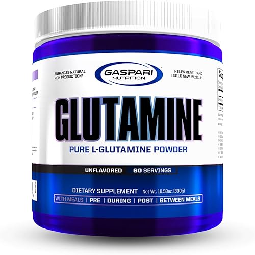 Gaspari Nutrition, Glutamina, L-glutamina en polvo pura, perfecto antes del entrenamiento, después del entrenamiento y la recuperación, polvo de