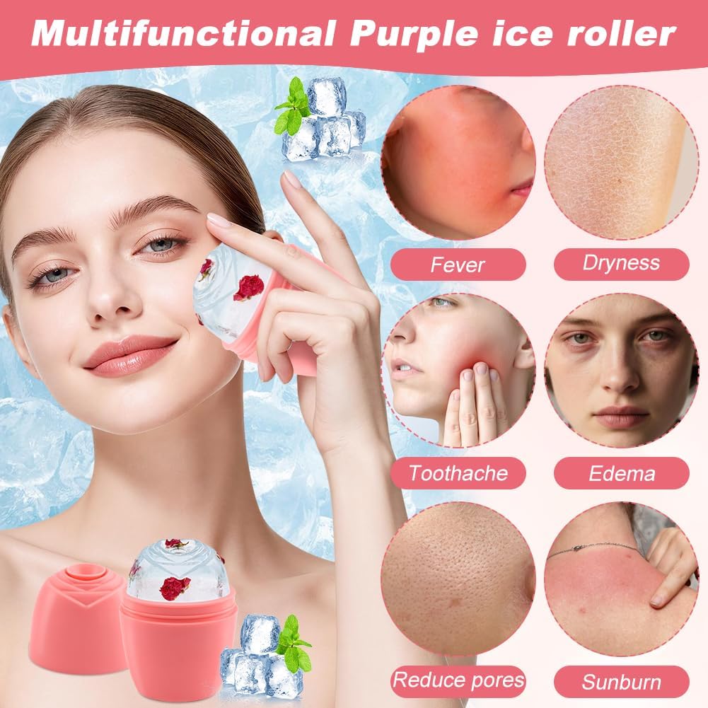 3pack Ice Roller for Face, Eyes, Natural Cold Thera-py to Elim-inate Puffiness, Face Roller Massager for Revitalize Skin, Silicone Ice Mold for Face Beauty Skin Care(Size:3pack)