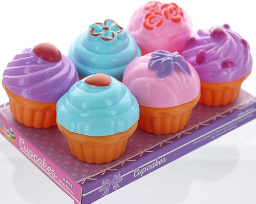 GIFTEXPRESS Juego de 6 piezas de postre de comida de simulación, mini cupcakes de juguete para niños, pasteles pequeños, juguetes para niñas y niños