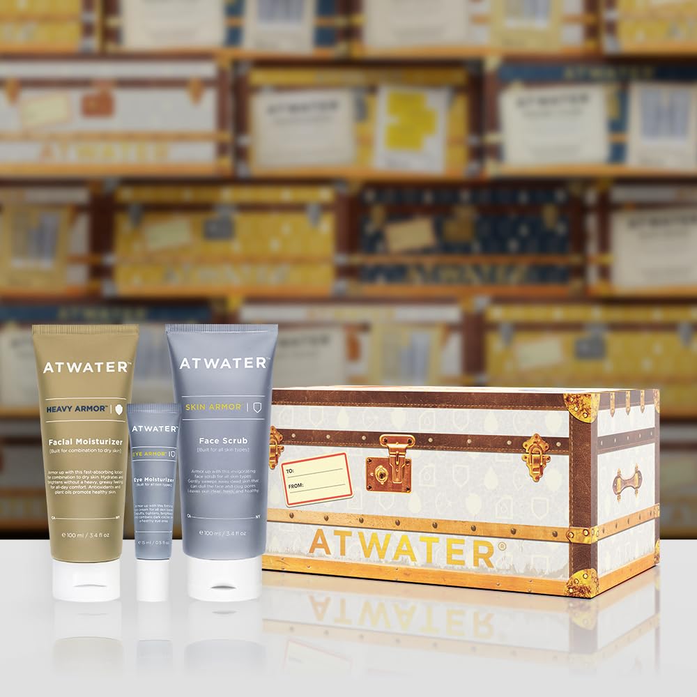 ATWATER Arctic Horizon Gift Set – Men’s 3-Piece Skincare Kit with Face Scrub, Eye Cream & Moisturizer, Clean Skincare Set for Daily Hydration - Image 4