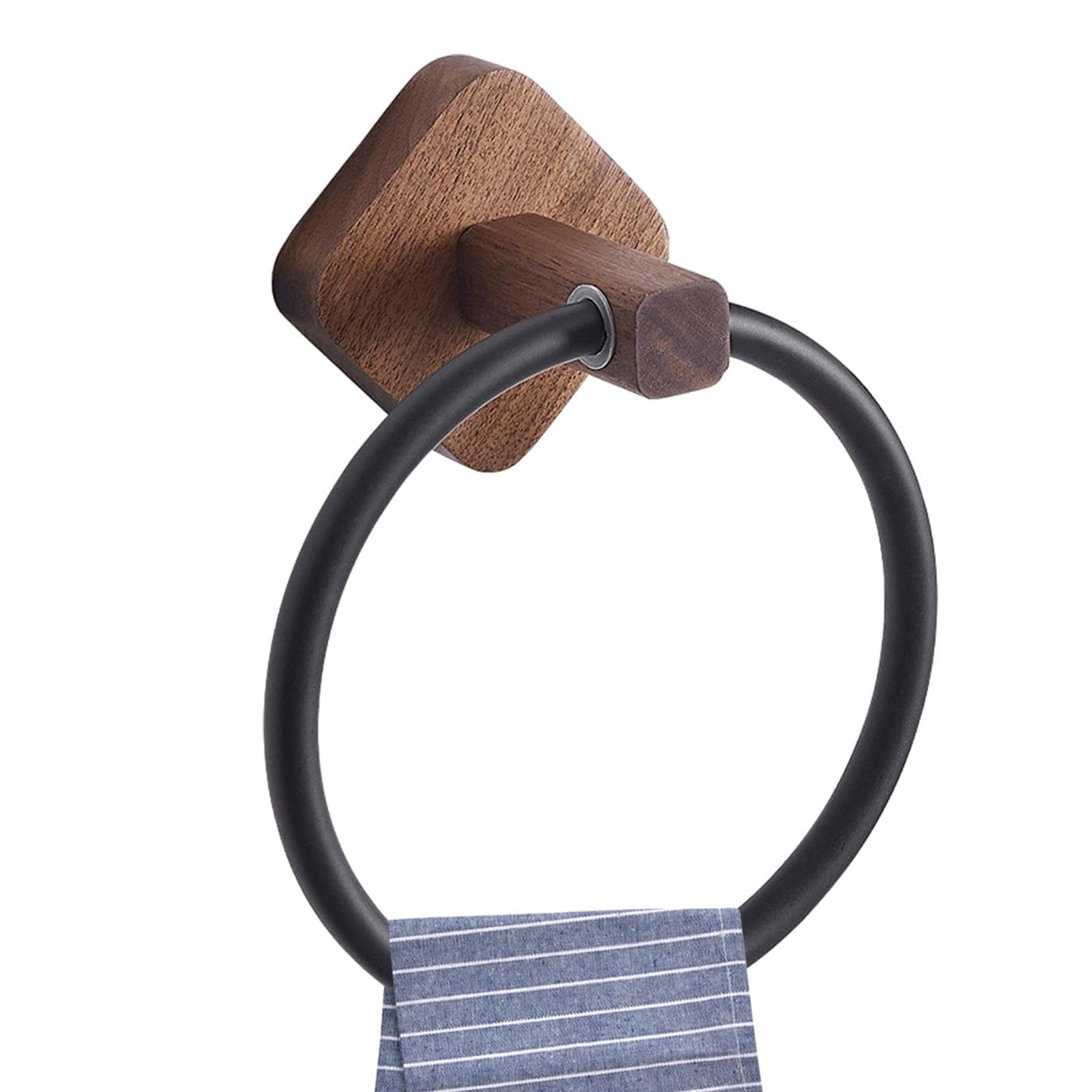 LMYSXAOZ Bathroom Towel Ring - Walnut Hanger | Ring, Wall Mounted Holder for Bathroom, No Punching Hand