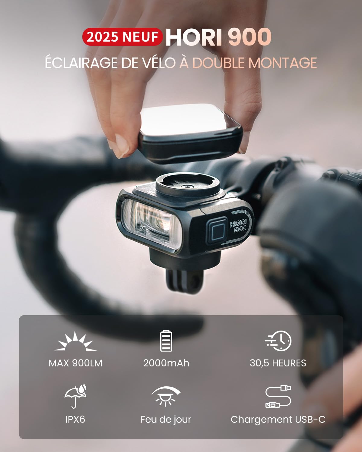 BIGO Eclairage Avant LED Ultra Puissant Lampe Vélo USB