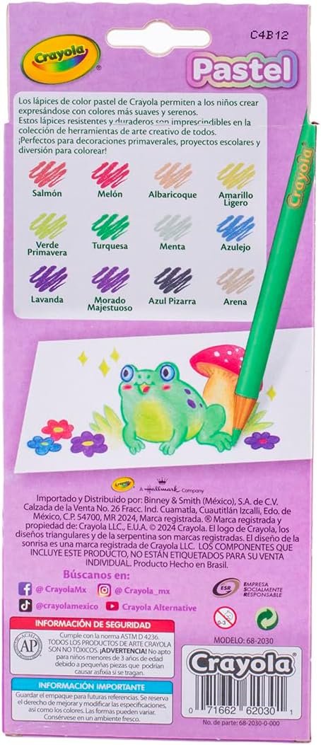 Crayola Pastel Colored Pencils, Nontoxic Coloring Pencils for Kids & Adults, 12ct image 4