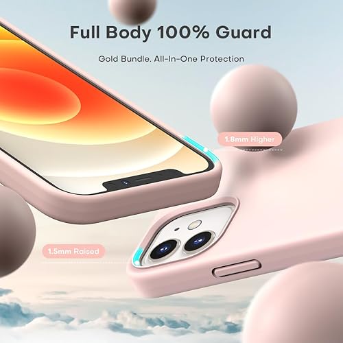 Vista 88 de TOCOL - Funda 5 en 1 para iPhone 11, con 2 protectores de pantalla + 2 protectores de lente de cámara, funda delgada de silicona líquida a prueba