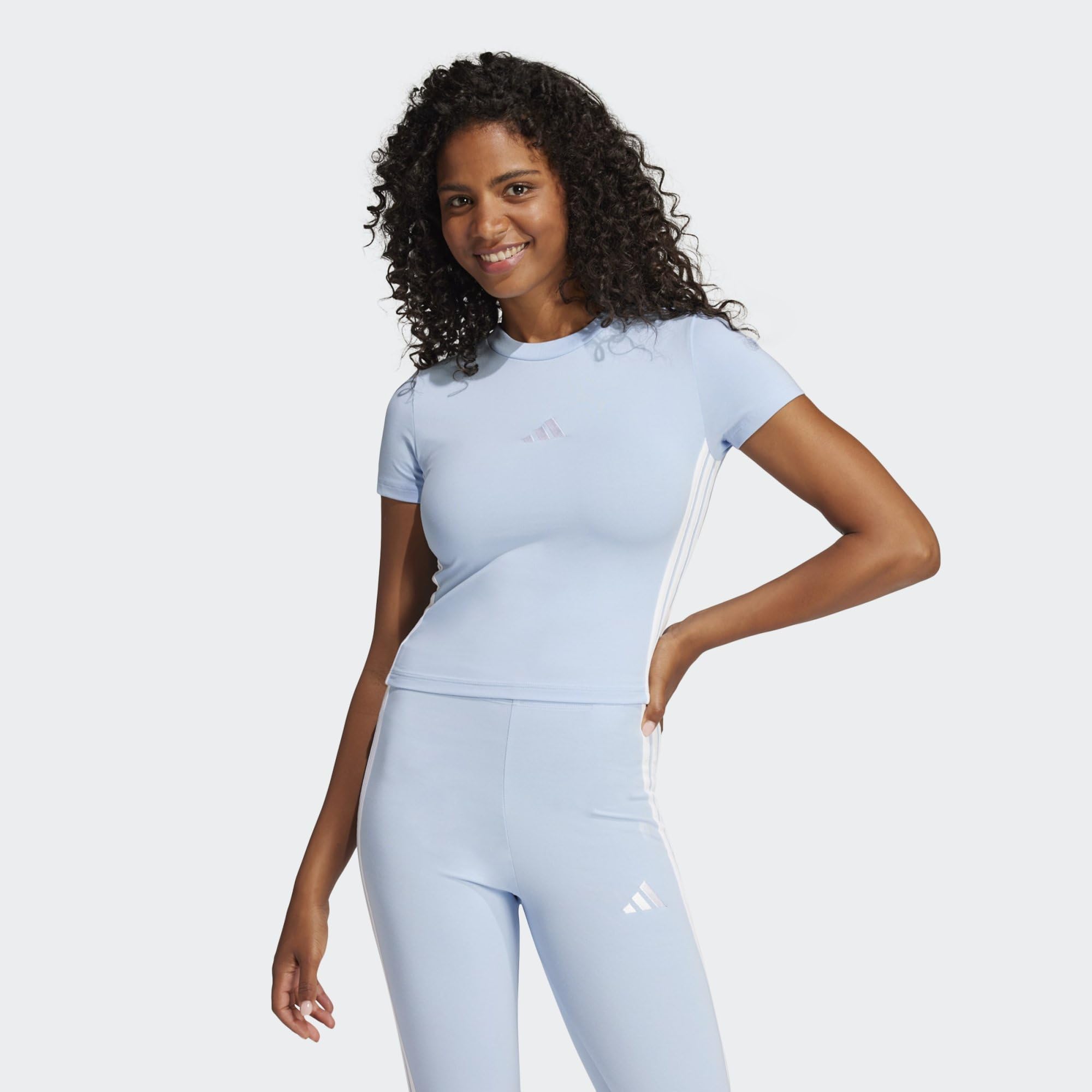 adidas Women T-Shirt Essentials 3-Stripes Slim Baby