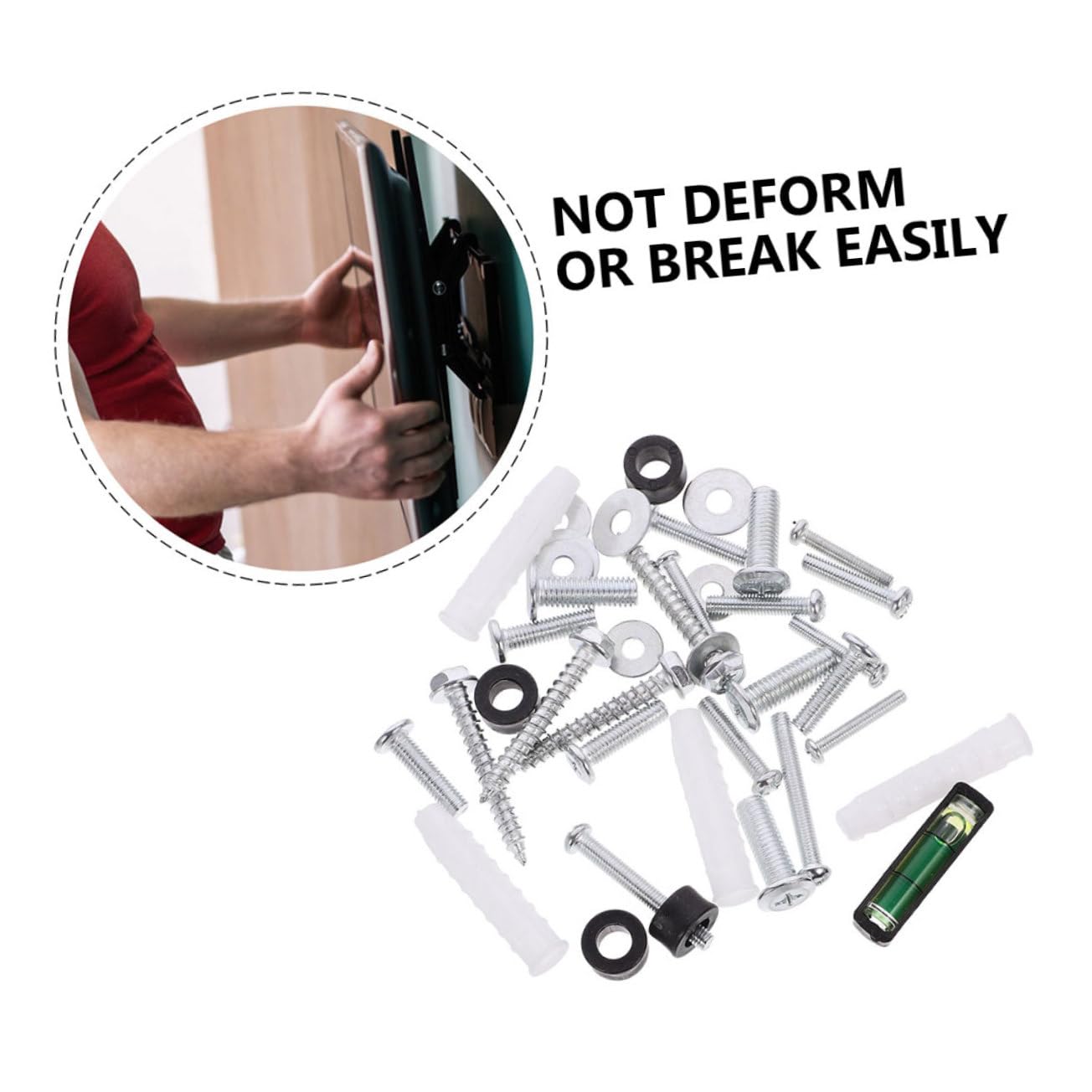 8pcs Tv Mount Iron Screws Kit Heavy Duty Wall Mounting Hardware for Tv Stand Mount