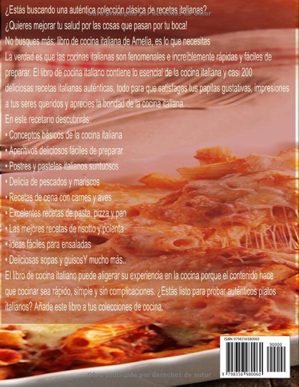 Miniatura 2 de libro de cocina italiana Más de 100 recetas sanas y clásicas para cocinar en tu cocina (Spanish Edition)
