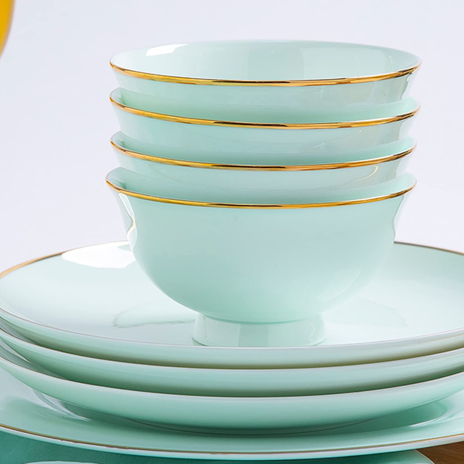 Bol de céréales Soupe à salade ramen Bol, empilable de pâtes de céréales de céréales de porcelaine de porcelaine de porcelaine de porcelaine de porcelaine - Set de porcelaine résistant à la chaleur et
