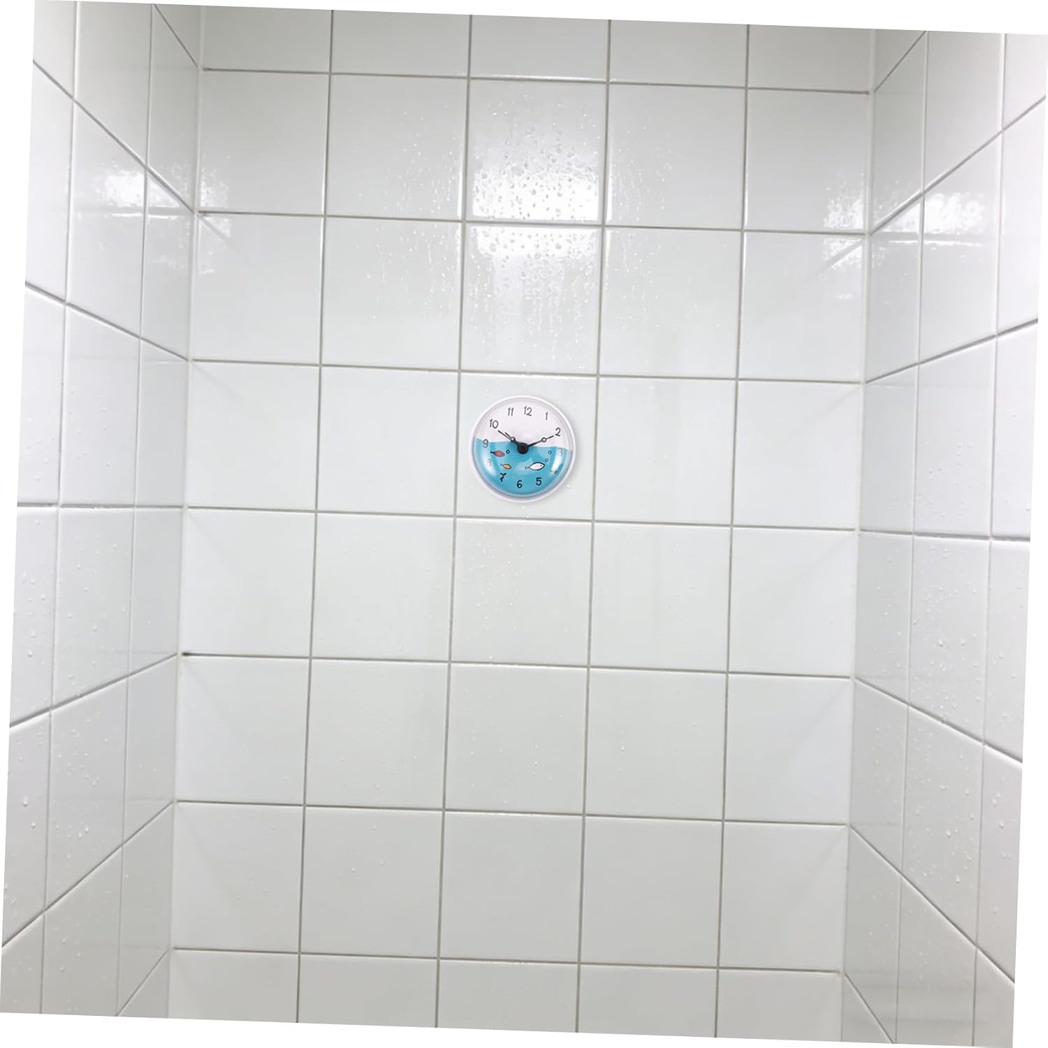 Waterproof Bathroom Timer Clock with Suction Cup, Silent Operation Small Shower Clock, White Wall-mountable Timer for Kitchen and Toilet Use