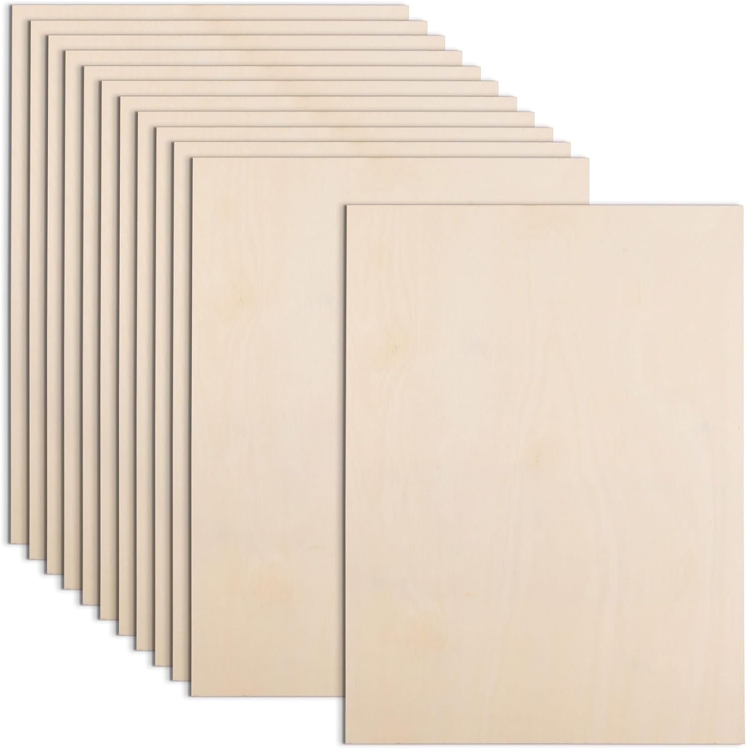 AWIZOM 12 Pack Basswood Sheets for Crafts 12 x 16 x 1/16 Inch-2 mm Thick Plywood Sheets Unfinished Wood Sheet Boards for DIY Craft Projects, Architecture Models, Engraving, Wood Burning, Staining