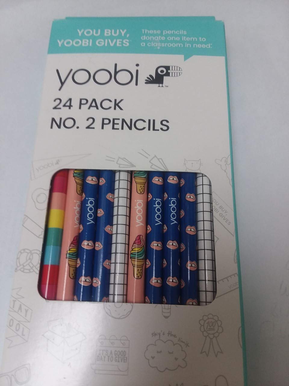 YoobiNo. 2 Pencils Don't Forget To Write Multicolored (24 Pack)