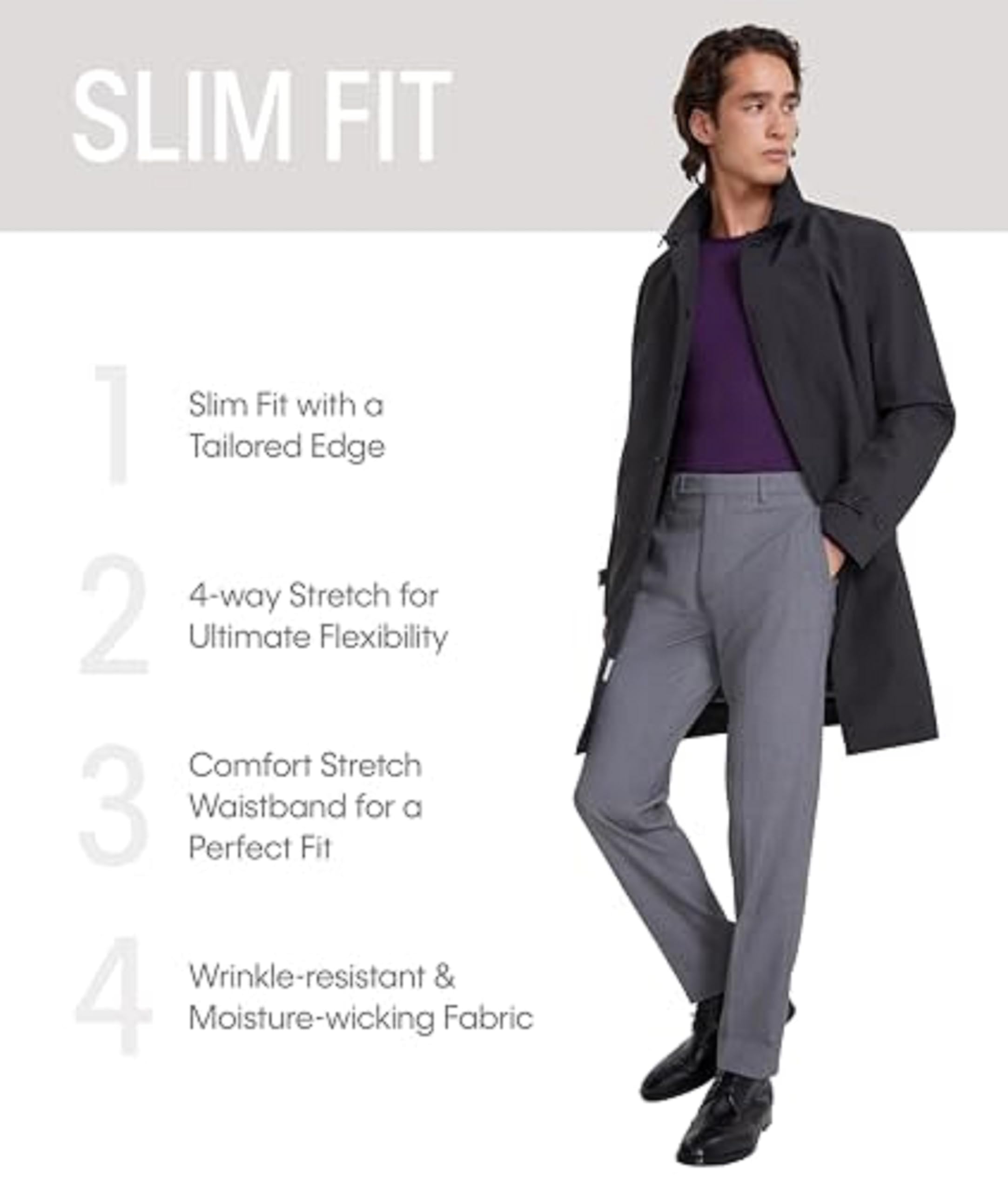 Calvin Klein Pantalones de Corte Ajustado - Pantalones de Vestir Hombre