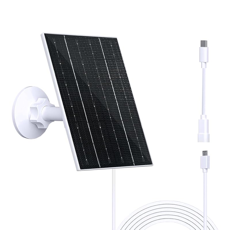 Painel Solar USB de 4 W e 5 V para Câmera Externa com Bateria Recarregável Zivif