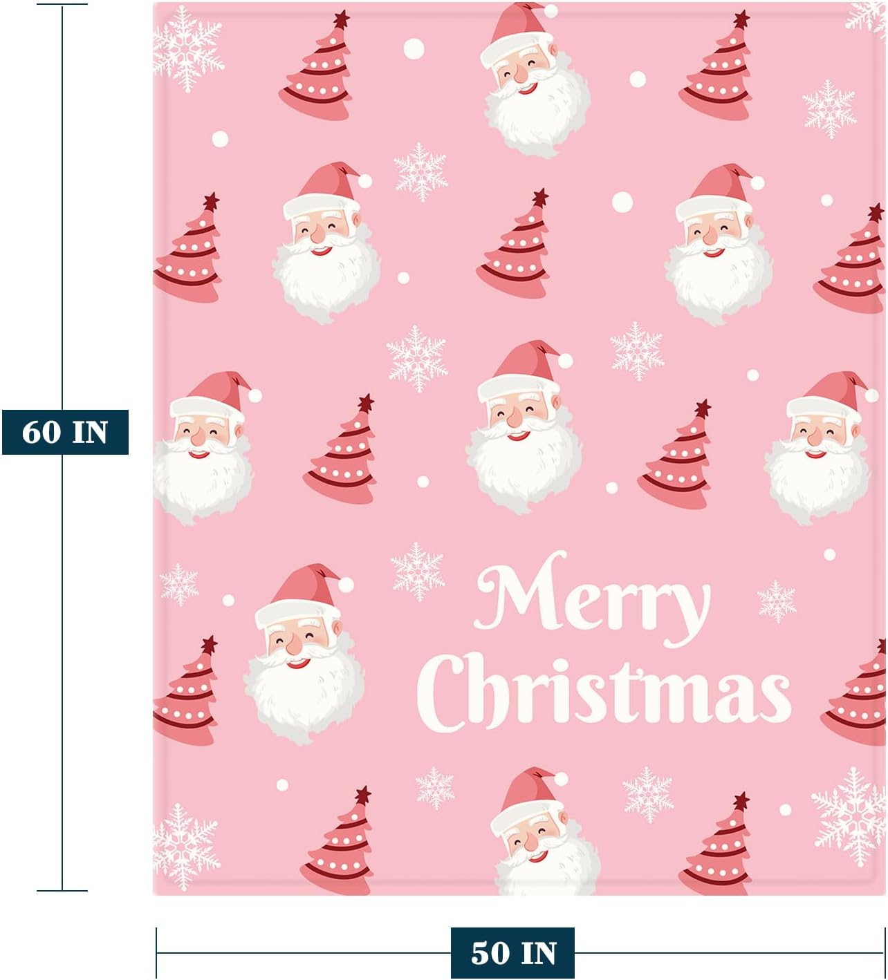 YeeJu Christmas Decorative Throw Blanket Pink Santa Claus Throw Blanket for Couch Sofa Bed Soft Cozy Lightweight Fuzzy Plush Fleece Blankets and Throws Xmas Blanket 50x60 - Image 2