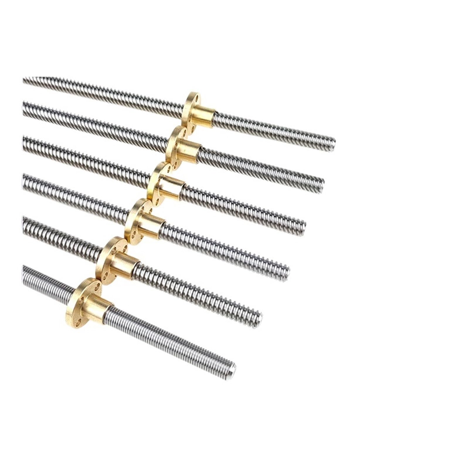 Metal Ball Screw nut 304 Stainless Steel T8 Lead Screw Stepper Motor Lead 2mm 3D Printer Lead Screw Trapezoidal Lead Screw with Nut 100-600mm(500mm with nut)