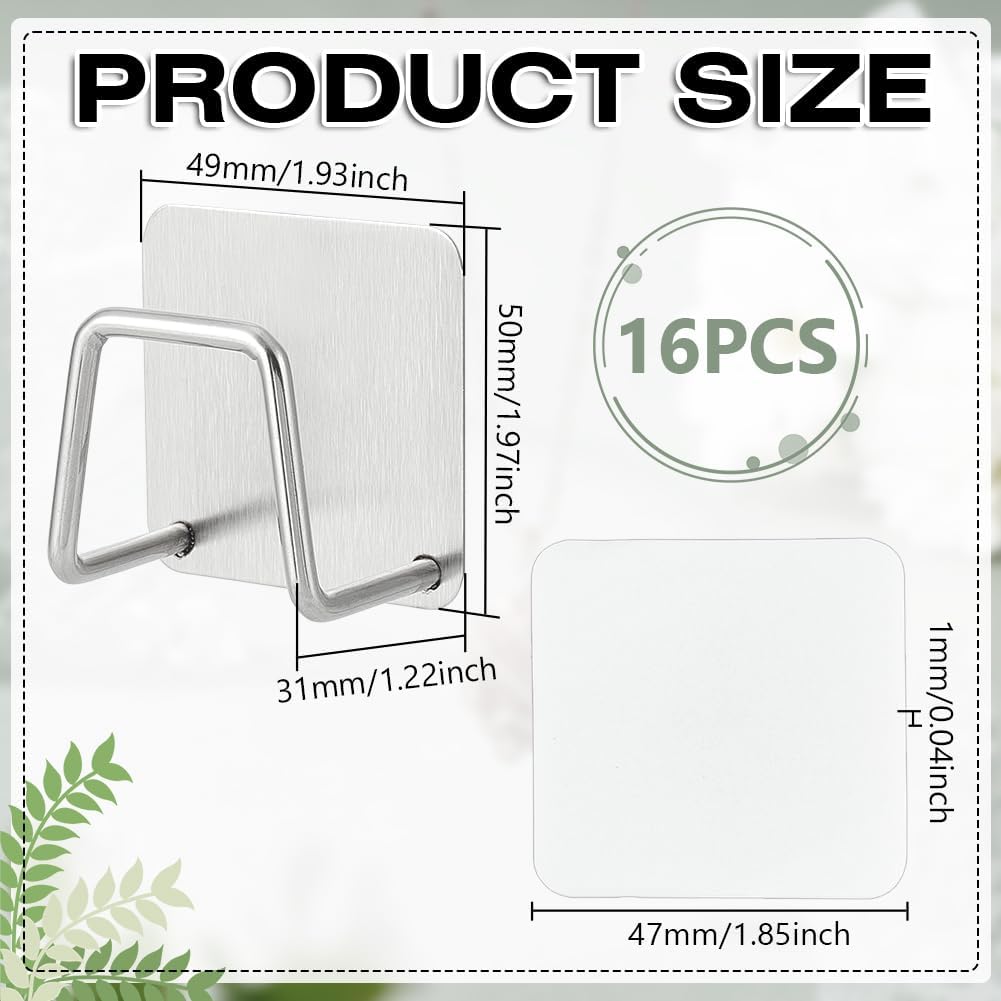 UNICRAFTALE 16pcs Cutting Board Holder Stainless Steel Storage Rack Hanging Under Cabinet Cutting Board Holder Cabinet Cuttings Boards Rack Storage for Home Storages 50x49x31mm
