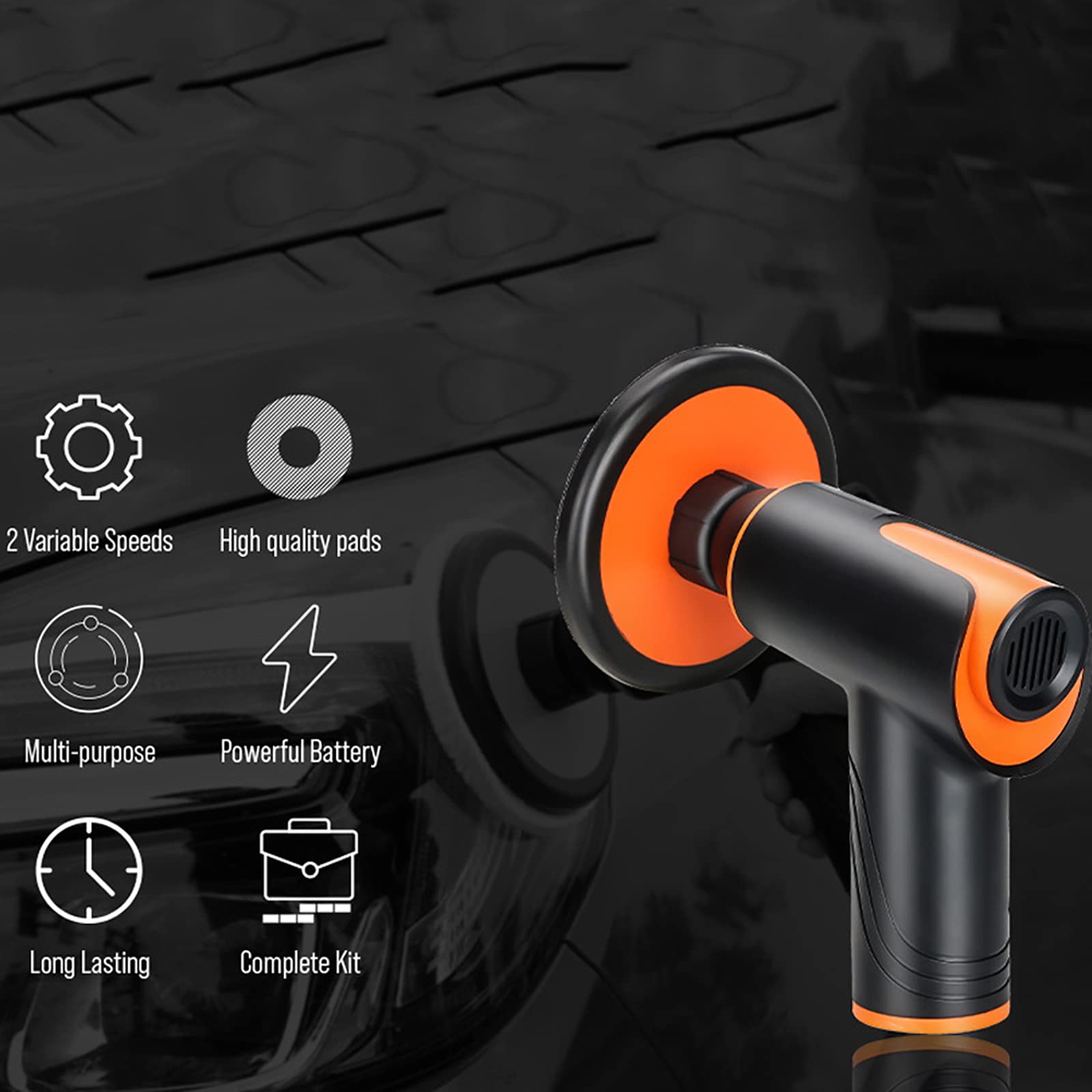 Pulidora De Búfer De Coche Rotativa, Pulidora De Búfer De Coche De Velocidad Variable De 100 W 2, Pulidora De Búfer De 1800 RPM Inalámbrica, para Barco, Pulido Y Encerado De Coches