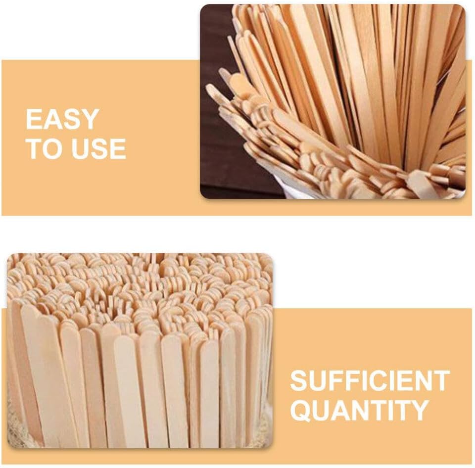 Generic Long Wooden Coffee Stirrers 500pcs Beverage Stirring Rods Disposable Stir Sticks Drink Mixing Sticks Wood Stirrer Sticks Swizzle Sticks Drinking Cocktail Stirrers Bar Cafe Supplies, Beige