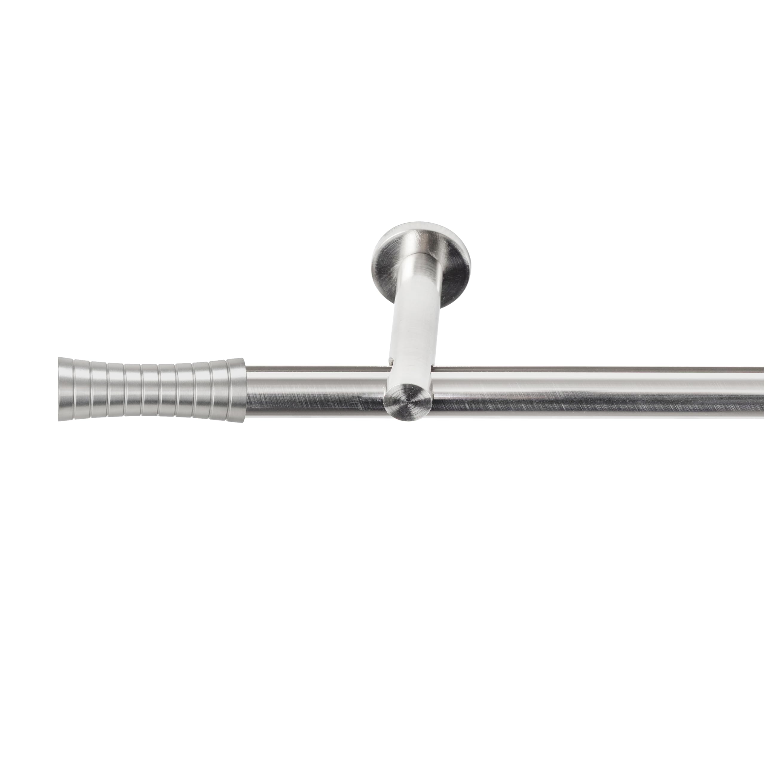 SN Deco Gardinenstange Innenlauf Nancy, 19 mm, 1-läufig, Stahl, Komplett-Set mit Ringen, Profilträger, 360 cm, edelstahl optik