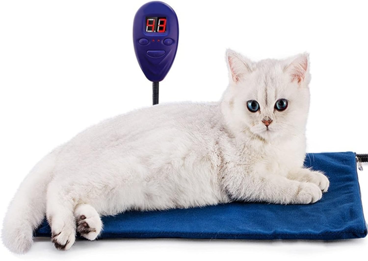 Pet Heating Pad 40 * 30 Cm Electric Dog Heat Pad,7 Adjustable Temperature, Waterproof Warming Mat Cats Mat Bed Indoor with Anti Chew Cord for Puppy, Rabbit,Cat,Dog
