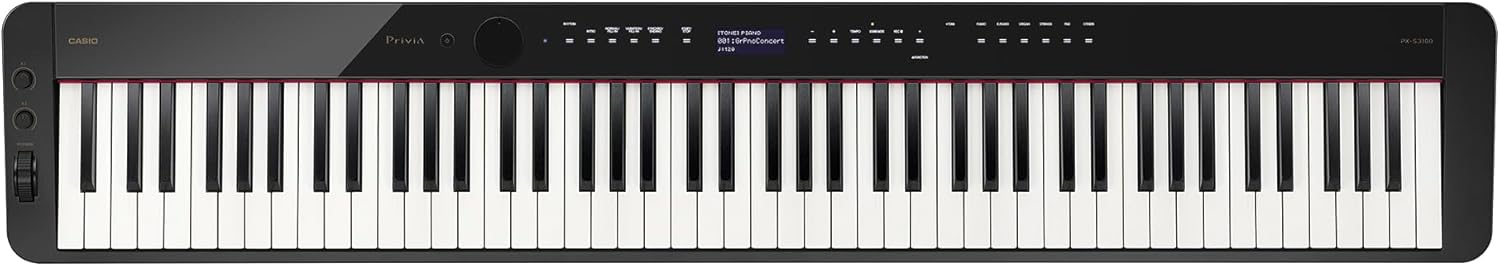 Casio Privia PX-S3100 Digital Piano - Black Bundle with Adjustable Stand, Bench, Headphones, Instructional Book, Online Lessons, Instructional DVD, and Austin Bazaar Polishing Cloth