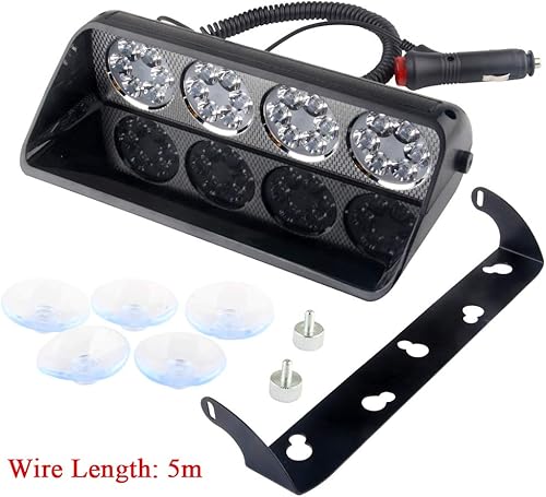 Miniatura 5 de Sidaqi Barra de luces estroboscópicas de 24 LED de 9.5 pulgadas ámbar y blanco con 18 patrones de flash LED de aplicación de la ley luz de