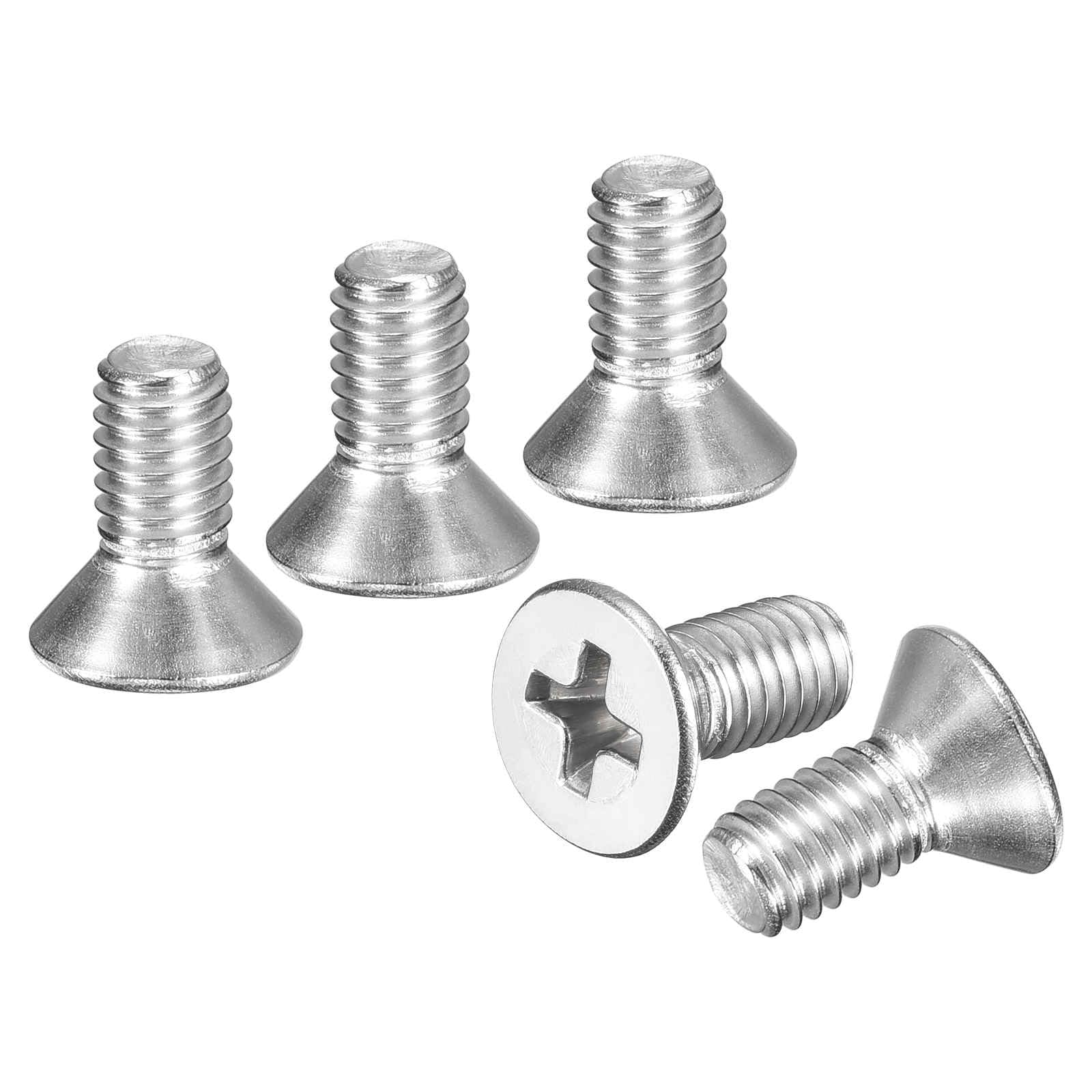 DTGN #10-32x7/16" Phillips Countersunk Machine Bolts - 50pcs - Good for Furniture and Machinery - 304 Stainless Steel Flat Head Machine Screws Bolts - Silver — image 1