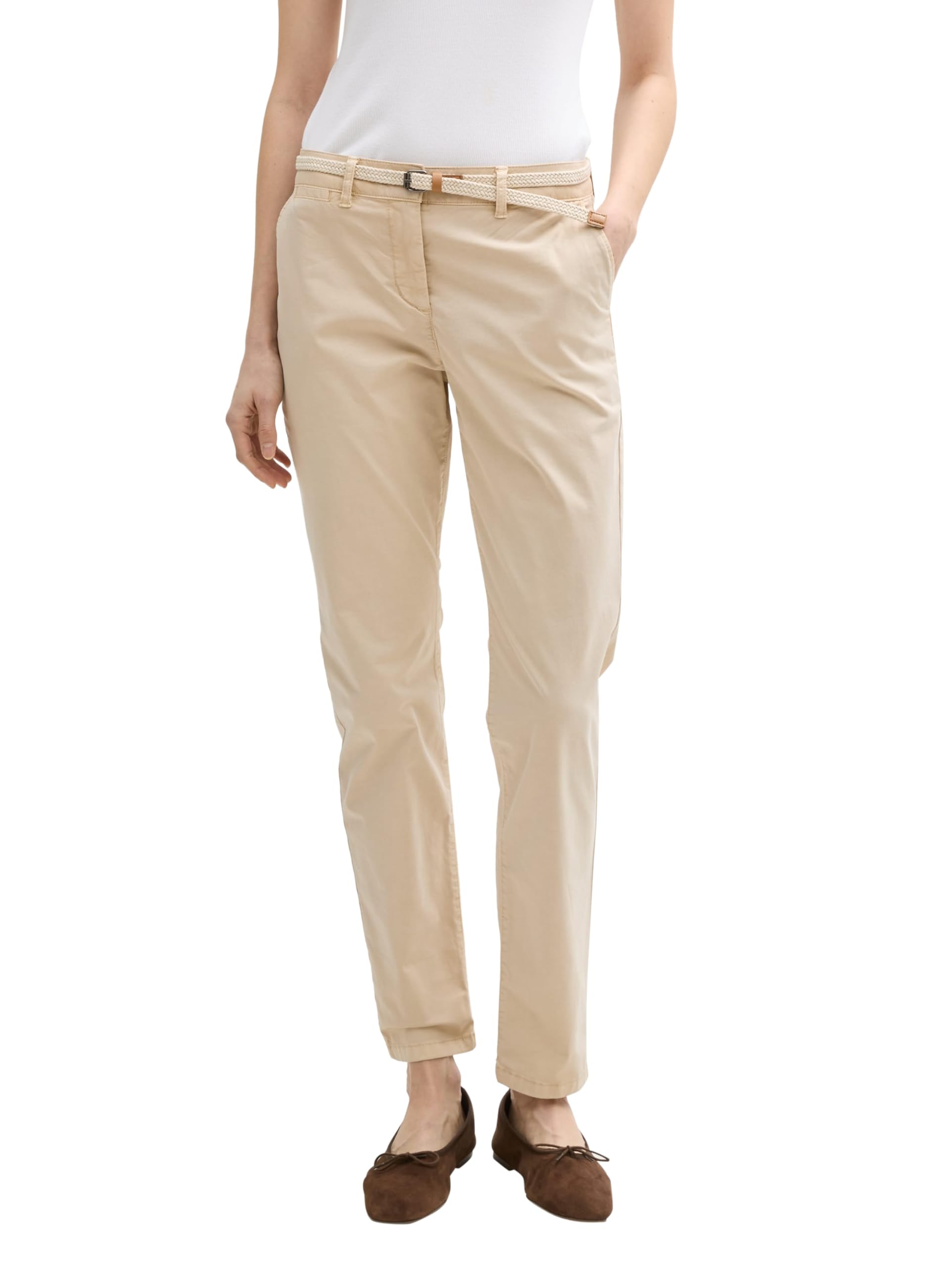 Tom Tailor Damen Slim Chino Hose mit Gürtel