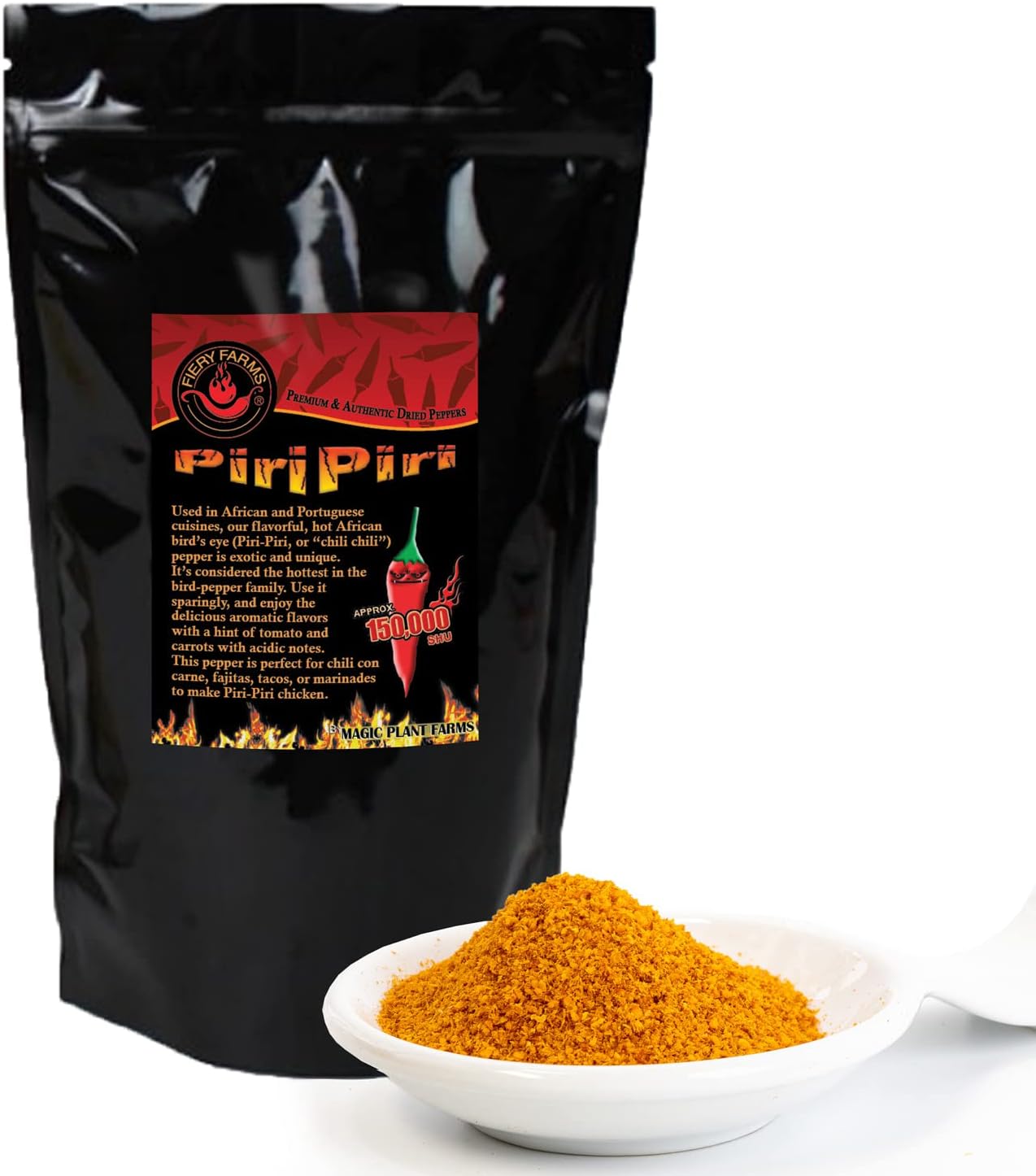 1 KG (35 OZ) Fiery Farms African Birds Eye Chili Pepper Powder (Birdseye or Piri Piri Spice) Non-GMO Bulk