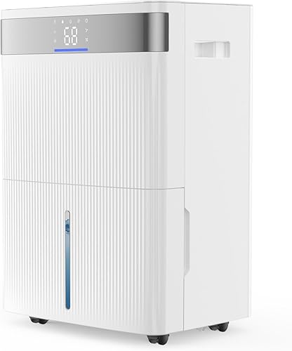 VEVOR Deshumidificador de 80 pintas para el hogar y el sótano, gran cobertura de 4500 pies cuadrados, manguera de drenaje para uso comercial e