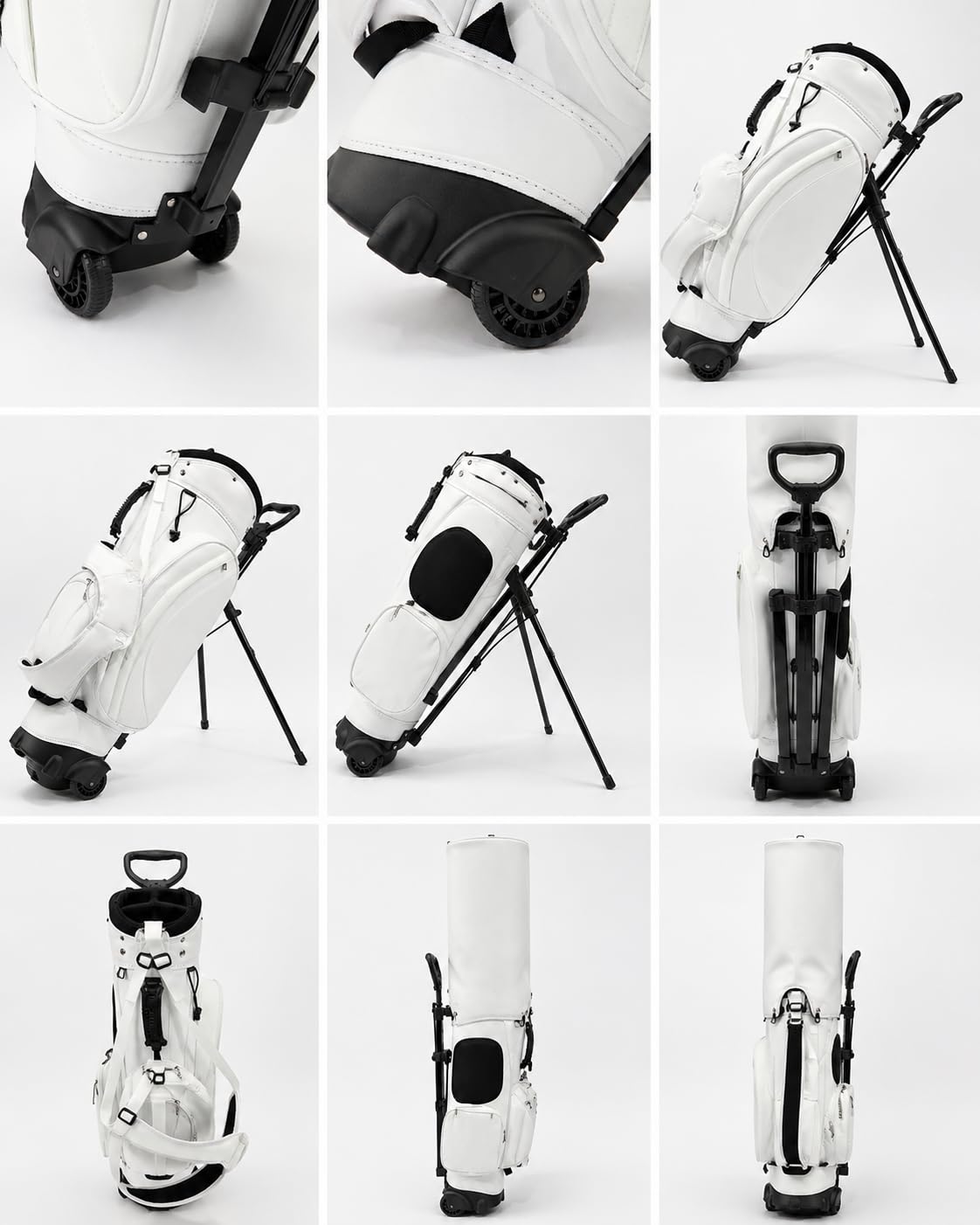 Golf Hybrid Tasche mit integriertem Trolley (Weiß)